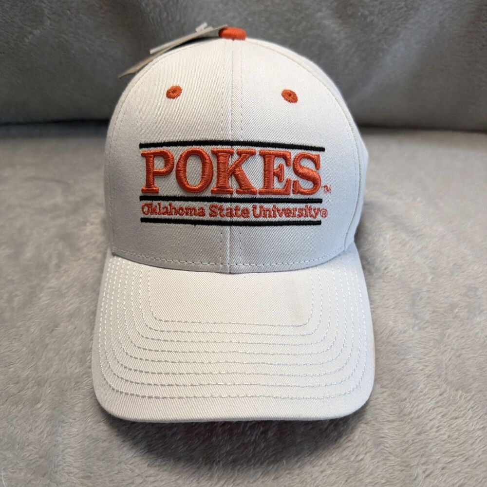 Oklahoma State OSU Pokes The Game Snapback Hat White Orange